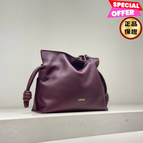 Loewe 迷你納帕小牛皮 Mini Flamenco 包  酒紅色 Loewe, Mini Flamenco 包, 納帕小牛皮, 抽繩設計, 西班牙製造