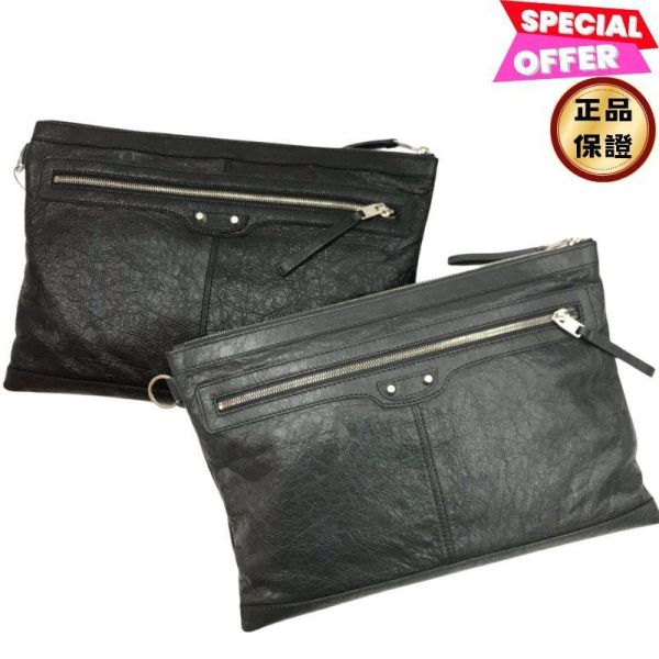 Balenciaga 273023 Classic Clip L 手拿包   黑色/鉛筆灰兩色可選 