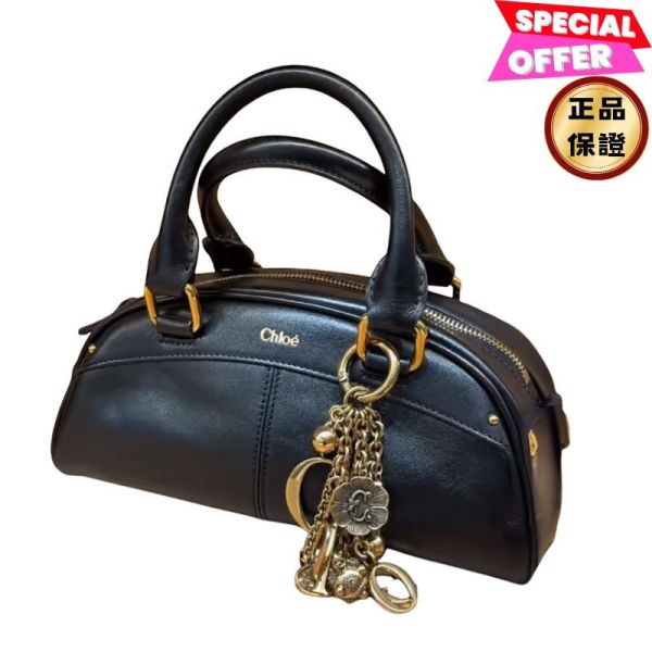 Chloe 小款柔軟小牛皮 Bowling 保齡球包 黑色 Chloe Bowling Bag,小牛皮包,精品手提包,斜背包,Chloe 包款