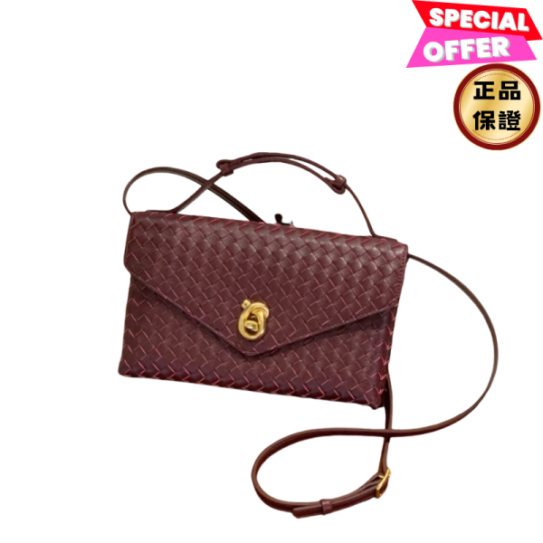Bottega veneta 817191 Knot Lock 信封手提斜背包 巴羅洛酒紅 Bottega veneta, Knot Lock, Intrecciato, 斜背包,  巴羅洛酒紅 小羊皮, 義大利製