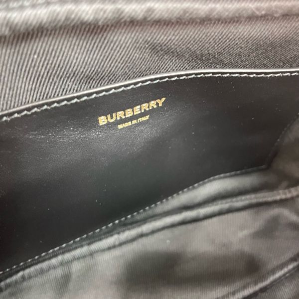 Burberry 80608941 Lola 迷你絎縫羔羊皮相機包  黑色金釦 