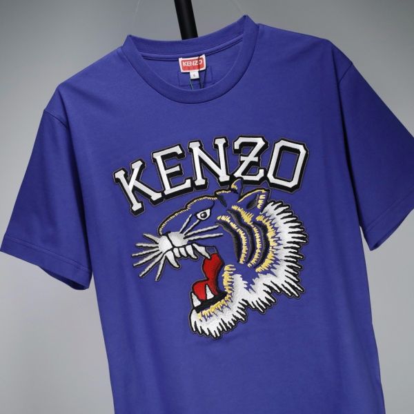 Kenzo 男款Logo 老虎刺繡圓領短袖棉T上衣  S/M/L/XL  紫藍色 Kenzo 男款Logo 老虎刺繡圓領短袖棉T上衣  S/M/L/XL  紫藍色