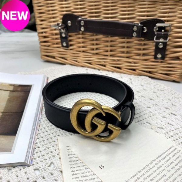 Gucci  女款 寬4公分雙G搭扣皮革皮帶  黑色    70/75/80/85/90公分 Gucci雙G皮帶, Gucci 2015 Re-edition皮帶, Gucci復古皮帶, Gucci時尚配件