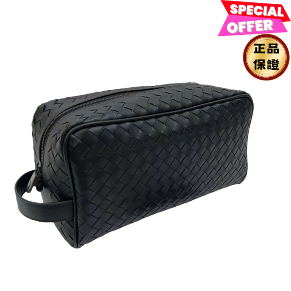 Bottega Veneta 244706 經典編織小牛皮拉鍊手拿包  黑色 Bottega Veneta手拿包,BV編織小牛皮,精品方形拉鍊包,BV萬用包推薦,Bottega黑色手拿包,義大利精品皮件,BV Intrecciato經典設計,平行輸入精品推薦,100%真品,限量精品優惠