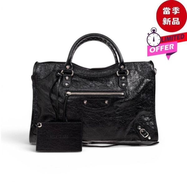 Balenciaga 865760 Le City 羊皮中款機車包  黑色 Balenciaga,Le City Medium,Arena羊皮,Camel手袋,義大利製造