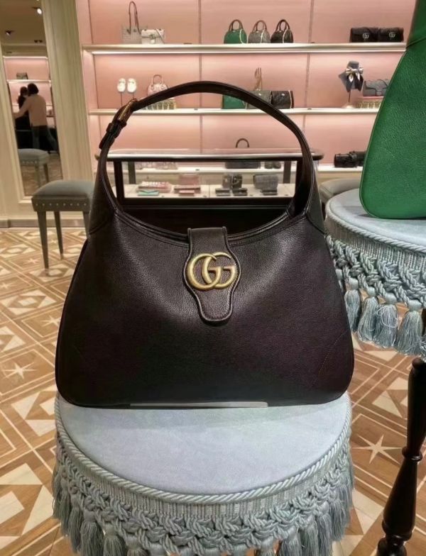 Gucci 726274 Aphrodite 中款新月形肩揹包  黑色 