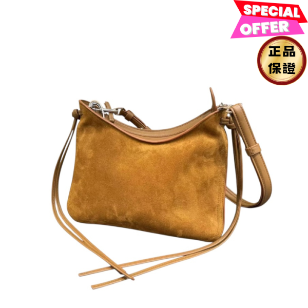 Phoebe Philo 麂皮小款 GIG Bag Trio 鯰魚包    太妃糖棕色 Phoebe Philo, Small Gig Bag, Toffee Suede, 義大利製造, 小牛皮, 銀色硬件, 實用設計, 時尚單品, 跨季風格, 可調肩帶
