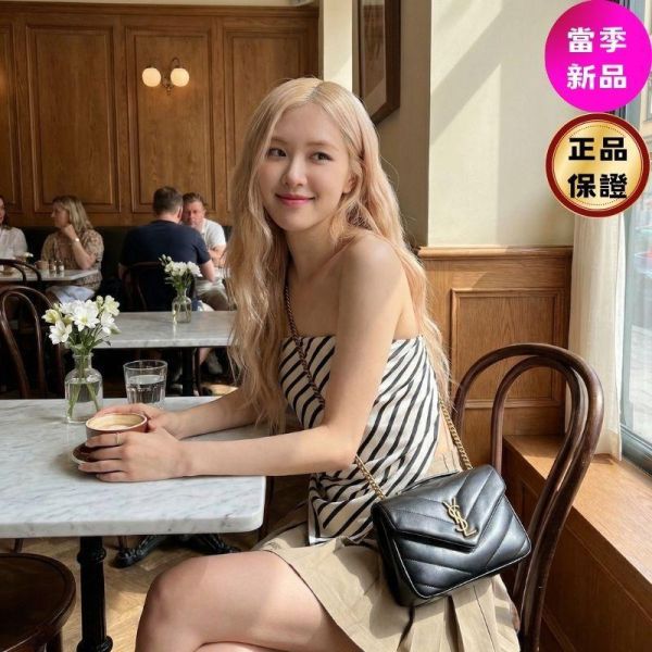 Saint Laurent 801437 YSL LOULOU 小款小羊皮鏈條包    黑色/金鍊 Saint Laurent,Loulou Small,YSL鏈條包,小羊皮肩背包,義大利製造