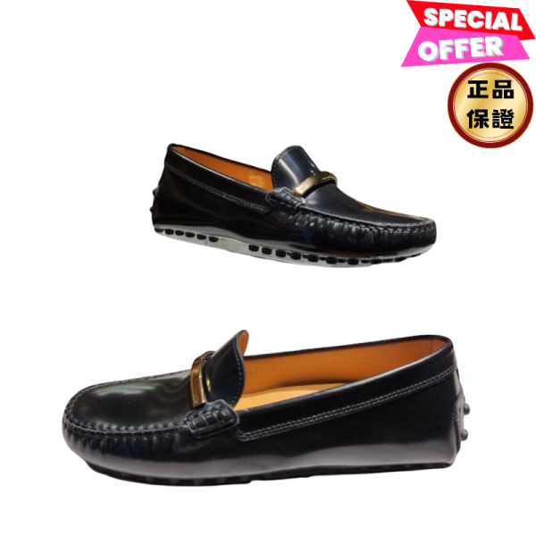 Tod's 女款拋光皮革豆豆鞋 鉛筆灰 EU36/36.5/37/37.5/38/38.5/39/40 Tod's, 女士拋光皮革豆豆鞋, 義大利製造, 2公分低跟, 橡膠鞋底, 品牌標誌, 時尚單品