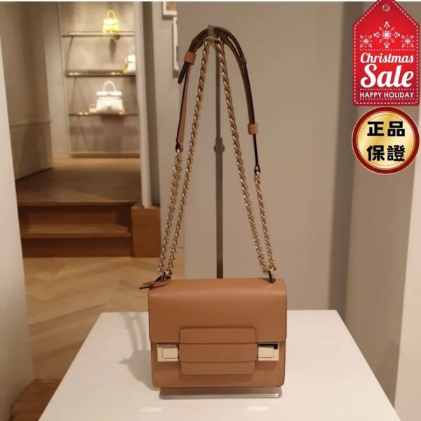 Delvaux Madame Chaine小型鍊帶牛皮肩揹包  白色/ 牛奶糖色 Madame Chaine, 小型鍊帶包, 牛奶糖色, 小牛皮, 義大利