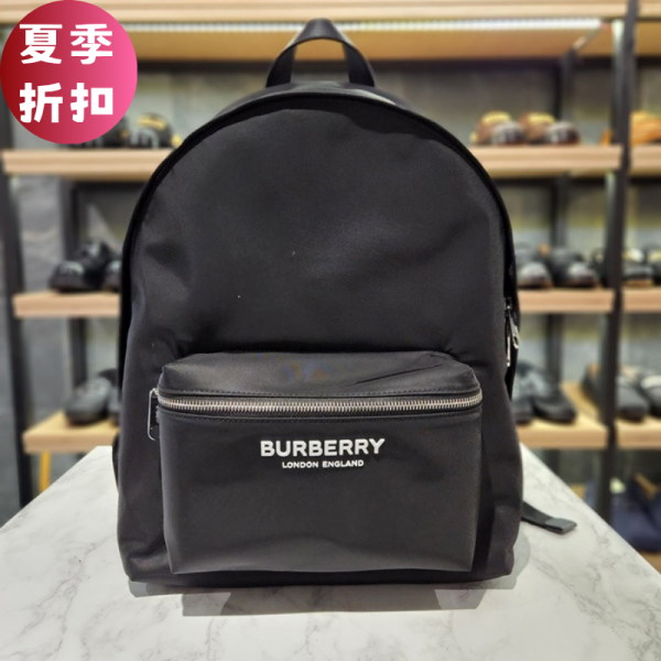 Burberry 80634951 尼龍雙肩後背包    黑色 Burberry雙肩包, 尼龍後背包, 黑色雙肩包, 筆電隔層後背包, 義大利製精品包, Burberry時尚背包, 抗撕裂背包, 都會型男包款
