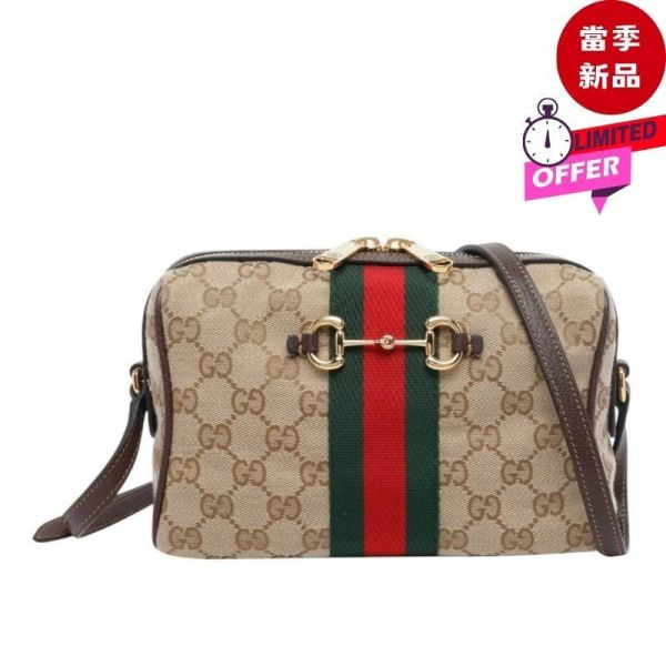 Gucci A008PZ Horsebit Web GG 帆布馬銜扣織帶小型相機斜背包  沙色／深棕 Gucci,Gucci Horsebit Web,Gucci Camera Bag,Gucci相機包,Gucci GG帆布,Gucci老花包,Gucci馬銜扣,Gucci織帶包,Gucci斜背包,Gucci沙色包,Gucci深棕色包,Gucci Primavera,精品相機包,A008PZ FAFV9 9653