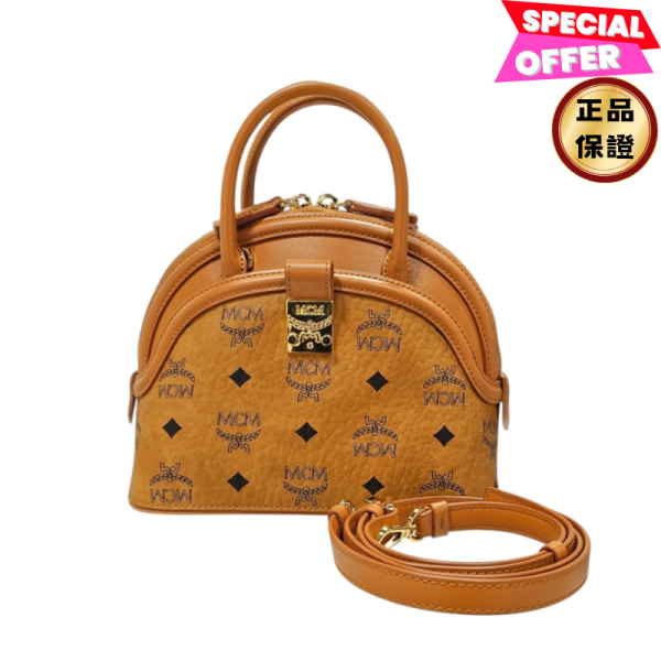 MCM Tracy Visetos 弧形拉鍊貝殼包 干邑色 MCM, 貝殼包, Tracy Tote, 韓國製造, Visetos帆布, 皮革設計, 時尚單品