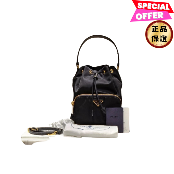 Prada 1BH038 Duet 尼龍提把水桶包     黑色 Prada, Prada Duet, 尼龍水桶包, Prada 肩背包, Prada 尼龍包, 精品平行輸入, 100% 真品, 專櫃真品保證, 精品折扣, 優惠精品價格, 限時優惠, 快速配送, 台灣精品代購