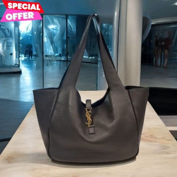 Saint Laurent 763435 YSL LE 5 A 7 Bea 柔軟鹿皮包    麝香棕色﻿ LE 5 À 7 手提袋, Bea 系列, 柔軟鹿皮包, 輕麝香色包, 義大利手工包, 時尚手提包, 實用設計