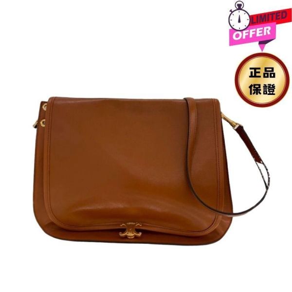 Celine123632 Soft Triomphe Besace 亮面小羊皮包  柔和棕褐色 CELINE,Soft Triomphe,Besace,小羊皮斜背包,法式精品