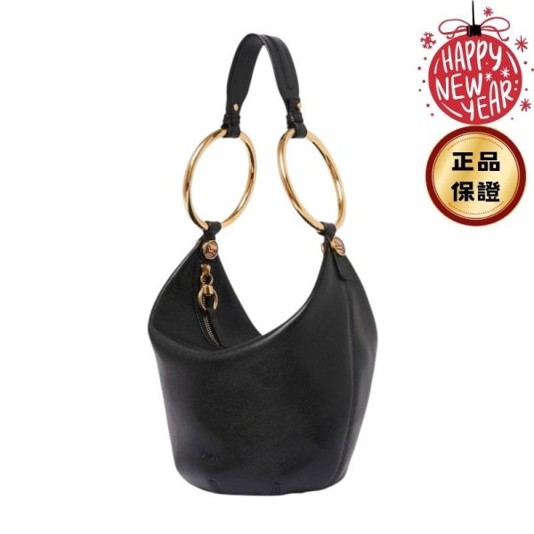 Chloe 小款 Bracelet 粒面水牛皮手提包  黑色 Chloe 手提包, Chloe Bracelet, Chloe 小包, 法式精品包, 水牛皮包款, Chloe 女包