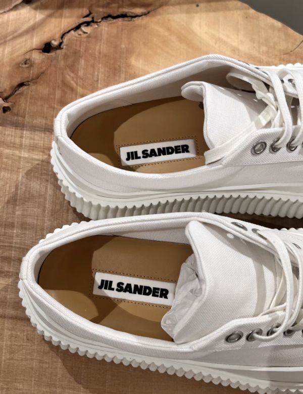 Jil Sander 女款帆布厚底餅乾鞋 增高5公分 白色  IT36/37/38/39 ( 建議購買小一號 ) Jil Sander,帆布鞋 ,厚底,餅乾鞋