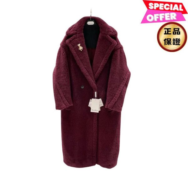 Max Mara 經典泰迪 Teddy Tedgirl 鬆軟大衣  XS/S   酒紅色 Max Mara泰迪熊大衣, Teddy大衣推薦, 羊駝毛絲綢大衣, 黑色奢華大衣, 義大利製時尚外套, 秋冬經典大衣, 明星推薦大衣