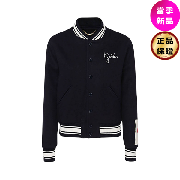 Golden Goose 女款深藍羊毛飛行夾克外套 EU38/40/42 Golden Goose, 女款飛行夾克, 羊毛外套, Slim fit, 義大利製造
