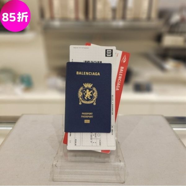 Balenciaga 787777 Passport 及票根壓印長夾  藍色 Balenciaga 長夾、護照夾、壓印設計皮夾、男士精品長夾、Trompe l'œil 長夾、平行輸入精品、義大利製皮夾、旅行長夾、Balenciaga 787777