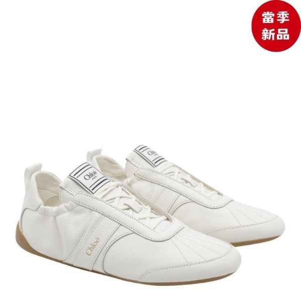 Chloe 女款Kick 粒面牛皮芭蕾拳擊球鞋  Eggshell 蛋殼白   IT37/38/39 Chloé,Chloé Kick,Kick Sneaker,Chloé運動鞋,芭蕾運動鞋,Ballet Sneaker,Ballet Sneakers,拳擊鞋,薄底運動鞋,超輕量運動鞋,粒面牛皮鞋,Eggshell,蛋殼白,CH26A15RYJ122