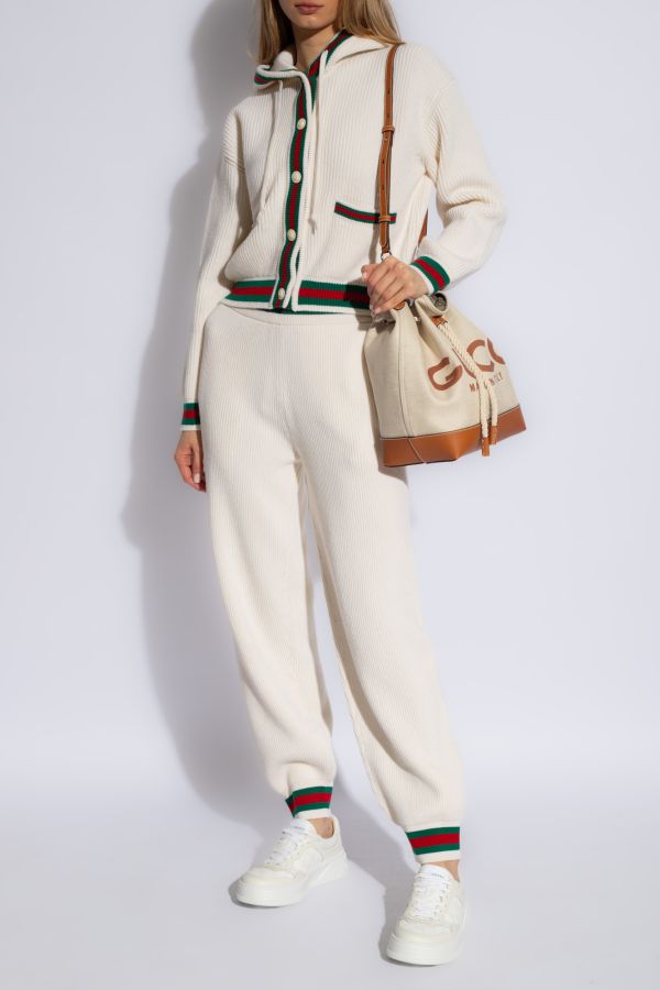 Gucci ‎‎764690 女款織帶羅紋縫製羊毛開襟衫/上衣    XS/S/M/L Gucci ‎‎764690 女款織帶羅紋縫製羊毛開襟衫/上衣