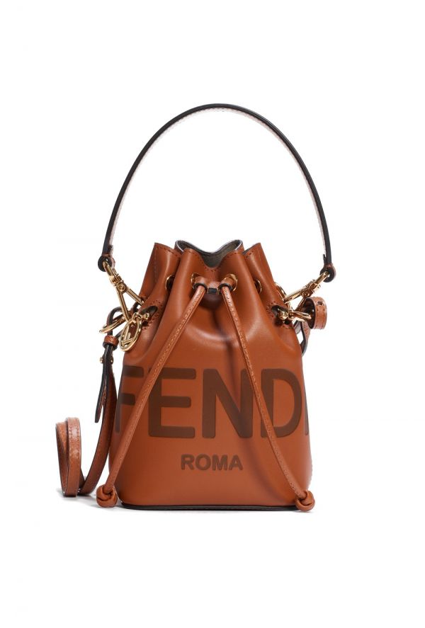 Fendi  8BS010 迷你 Mon Tresor 小牛皮水桶包   棕色 Fendi  8BS010 迷你 Mon Tresor 小牛皮水桶包   棕色