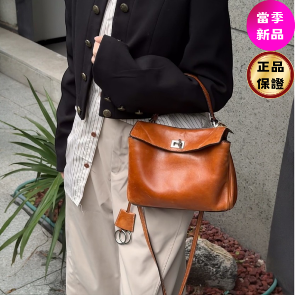 Balenciaga 843712 迷你款復古小牛皮 Rodeo包    Tan Cowboy Balenciaga,Rodeo Mini,植鞣羊皮手袋,西部風手袋,義大利製造