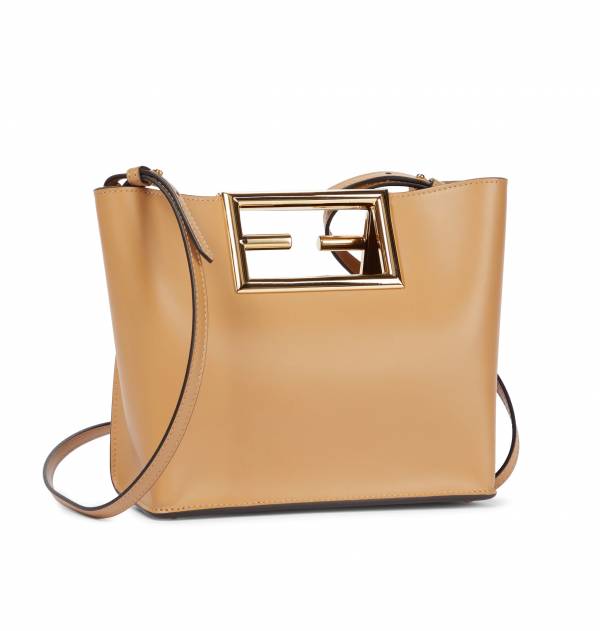 Fendi 8BS054 小牛皮 FF提把 Fendi Way 包   奶茶色 Fendi 8BS054 小牛皮 FF提把 Fendi Way 包   奶茶色