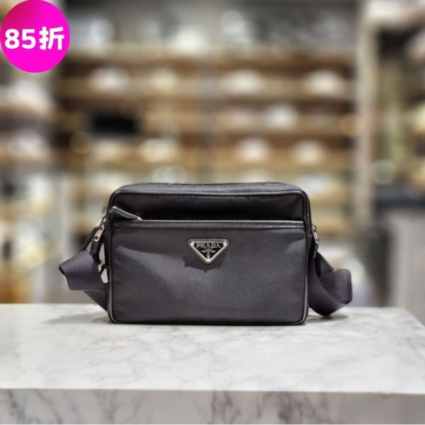 Prada 2VH048 跳傘布及皮革鑲邊單肩包 Prada尼龍單肩包, Saffiano皮革包, Prada百搭包, 跳傘布肩背包, 時尚輕便包款