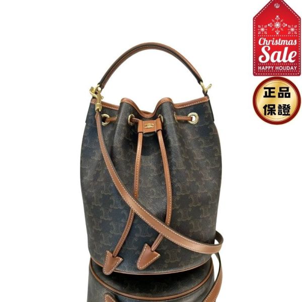 Celine 116882 凱旋門老花 Clara 水桶包  黃褐色 Celine 水桶包,Celine 凱旋門老花,Clara 水桶包,精品水桶包,名牌包款