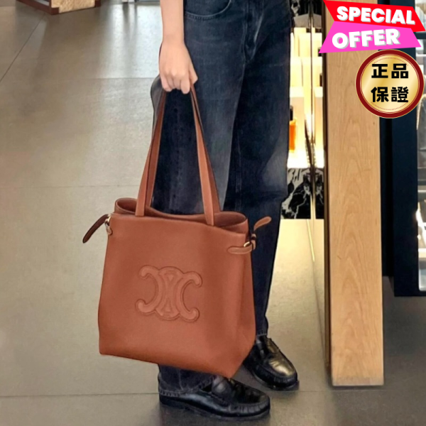 Celine 121733 Cabas Anaïs Cuir Triomphe 凱旋門中號托特包   棕褐色 Cabas Anaïs, Cuir Triomphe, 中號手袋, 牛皮革, 棕褐色, 義大利製造, 時尚單品