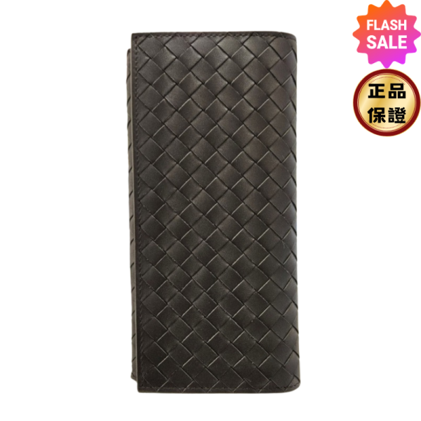 Bottega Veneta 120697 男款翻蓋編織小牛皮長夾/錢包    深棕色 Bottega Veneta、編織長夾、小牛皮夾、男士皮件、深棕色、精品皮夾、平行輸入、精品平行輸入、100%真品、專櫃真品保證、精品折扣、優惠精品價格、限時優惠、快速配送、台灣精品代購