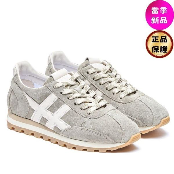 Hogan 女款 86er 麂皮復古阿甘運動鞋  灰色/底高4公分  IT36.5/37/37.5/38/39 Hogan Athletic,復古跑鞋,女款運動鞋,義大利製女鞋,H型鞋釘大底