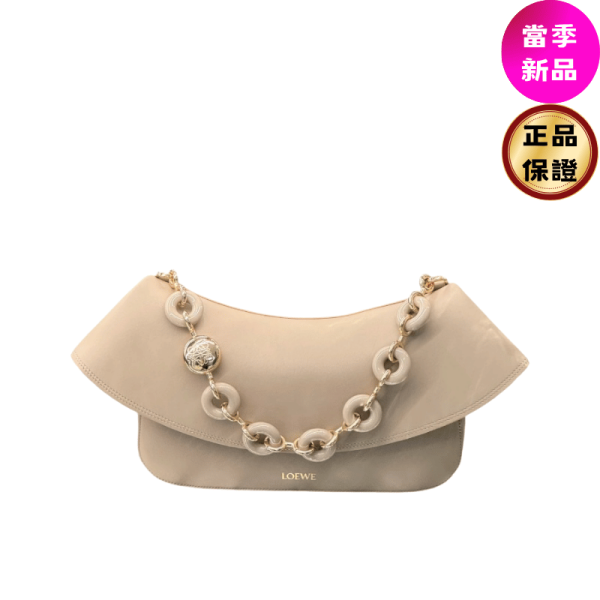 Loewe 光滑小牛皮中款Ola海浪 包  沙色 Loewe, Medium Ola, 光滑小牛皮, 沙色, 西班牙製造, 甜甜圈鏈條, 實用設計, 時尚單品, 日常佩戴