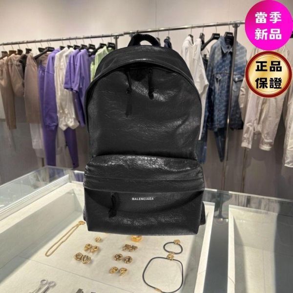 Balenciaga 503221 Explorer Arena 羊皮雙肩後背包 黑色 Balenciaga 背包, Explorer 設計, 黑色時尚, Arena 羊皮, 義大利手工
