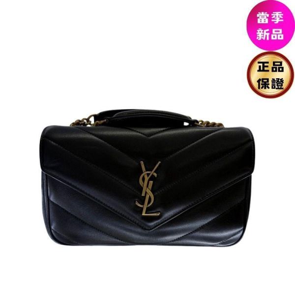 Saint Laurent 801437 YSL LOULOU 小款小羊皮鏈條包    黑色/金鍊 Saint Laurent,Loulou Small,YSL鏈條包,小羊皮肩背包,義大利製造