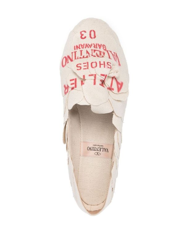 Valentino 女款 Atelier 3D 花瓣貼花麻底鞋    IT 36/36.5/37 
