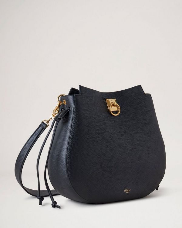 Mulberry HH7223 Iris 粗粒面皮革新月包    黑色 