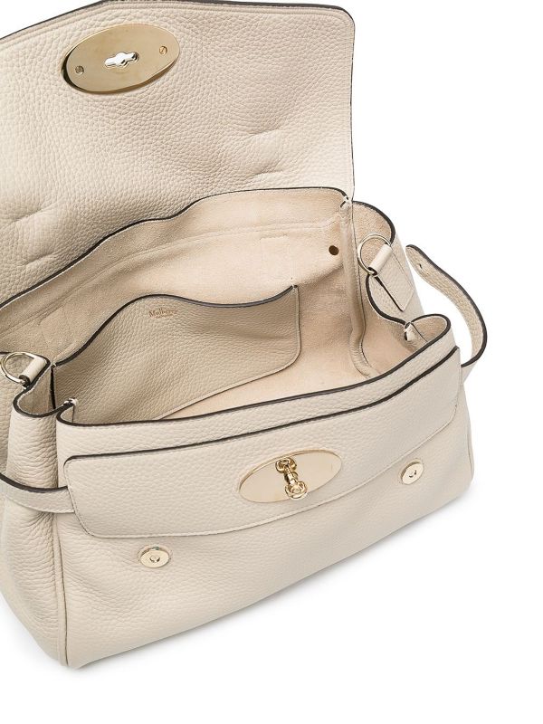 Mulberry HH6746 金屬扭鎖粗粒面小牛皮 Alexa 包    象牙白﻿ 