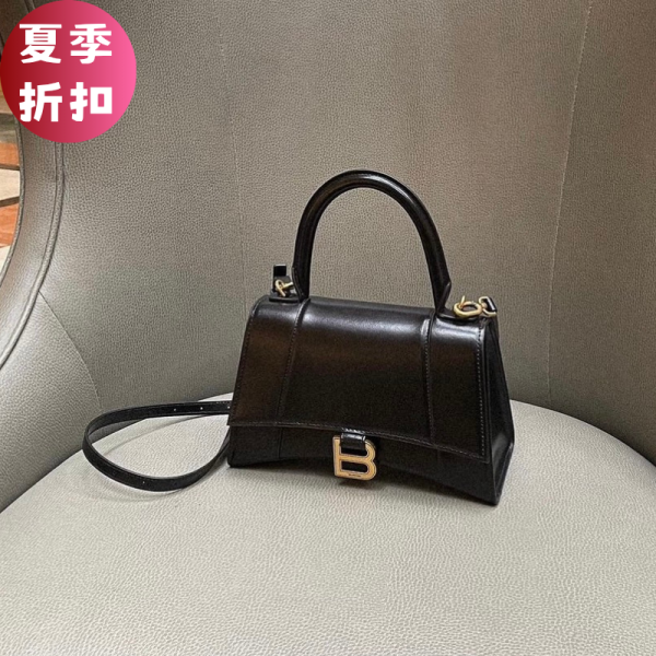 Balenciaga 593546 小款 Hourglass S 小牛皮沙漏包   金釦/黑色 Balenciaga 593546 小款 Hourglass S 小牛皮沙漏包   金釦/黑色
