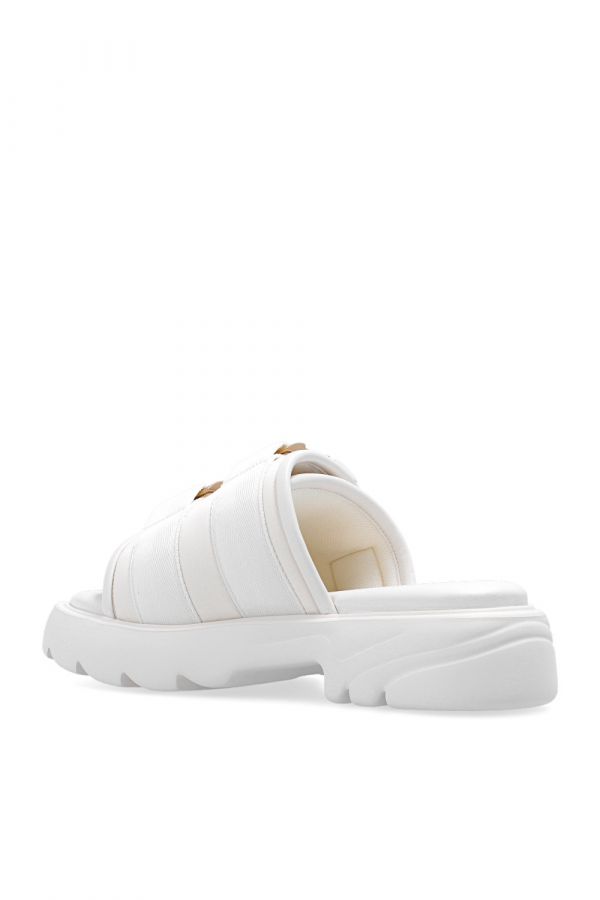 Bottega Veneta 女款 Flesh 軟墊科技纖維羊皮厚底涼拖鞋   增高4.5公分  白色  IT36/38/39/41 