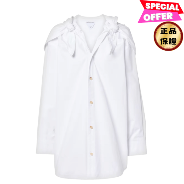 Bottega Veneta 788913 女款 OS版型 緊密棉質結飾襯衫/上衣 白色  IT38/40/442 Bottega Veneta肩背包, 小牛皮大容量包, Bottega真品包推薦, Jodie包, 義大利精品肩背包, 通勤皮革包, 精品大包推薦, 精品平行輸入, 100%真品保證, 時尚百搭大包