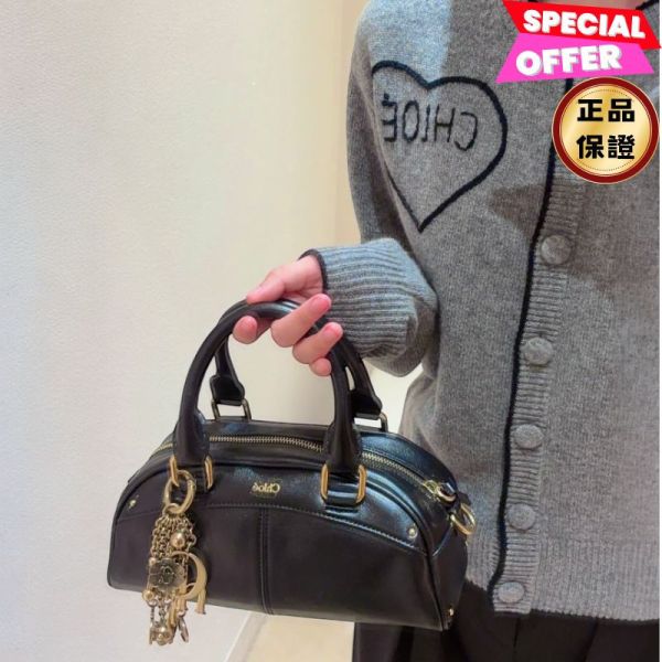 Chloe 小款柔軟小牛皮 Bowling 保齡球包 黑色 Chloe Bowling Bag,小牛皮包,精品手提包,斜背包,Chloe 包款