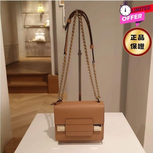 Delvaux Madame Chaine小型鍊帶牛皮肩揹包  白色/ 牛奶糖色 Madame Chaine, 小型鍊帶包, 牛奶糖色, 小牛皮, 義大利