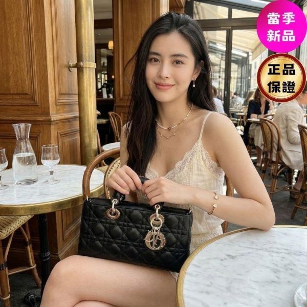 Dior 中款 Cannage 羊皮 Lady D-Joy 包  黑色 Dior,LadyDJoy,羊皮包,Cannage,精品包