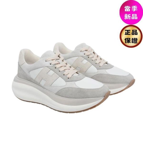 Hogan 女款 Maxi I Active厚底運動鞋  灰白色﻿/底高5.7公分 IT36/36.5/37/37.5/38/38.5/39 Hogan Maxi I Active,厚底運動鞋,女款增高鞋,義大利製女鞋,Chunky Sneakers