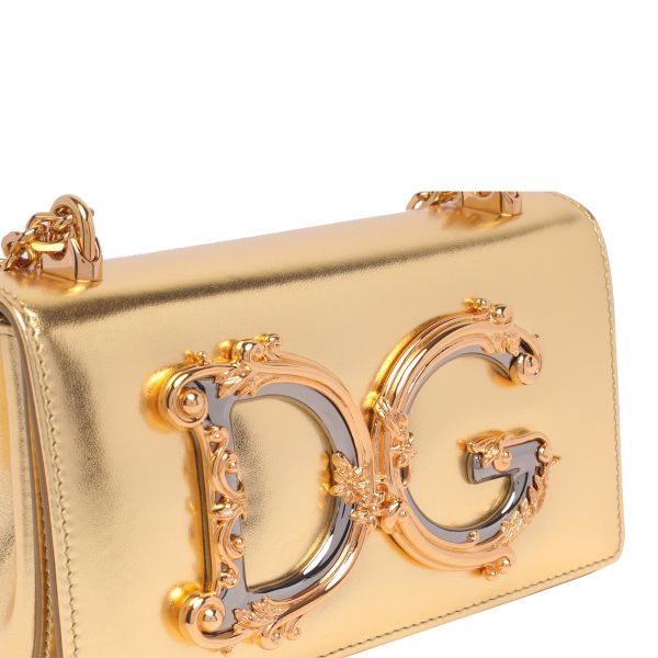 Dolce&Gabbana DG Girls 巴洛克納帕羊皮相機包  古銅金色 DOLCE &GABBANA 特價