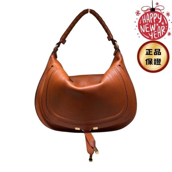 Chloe Marcie 柔軟小牛皮肩背包 陶棕色 Clay Brown Chloe Marcie,Chloe 肩背包,小牛皮包,Marcie 包款,法式精品包